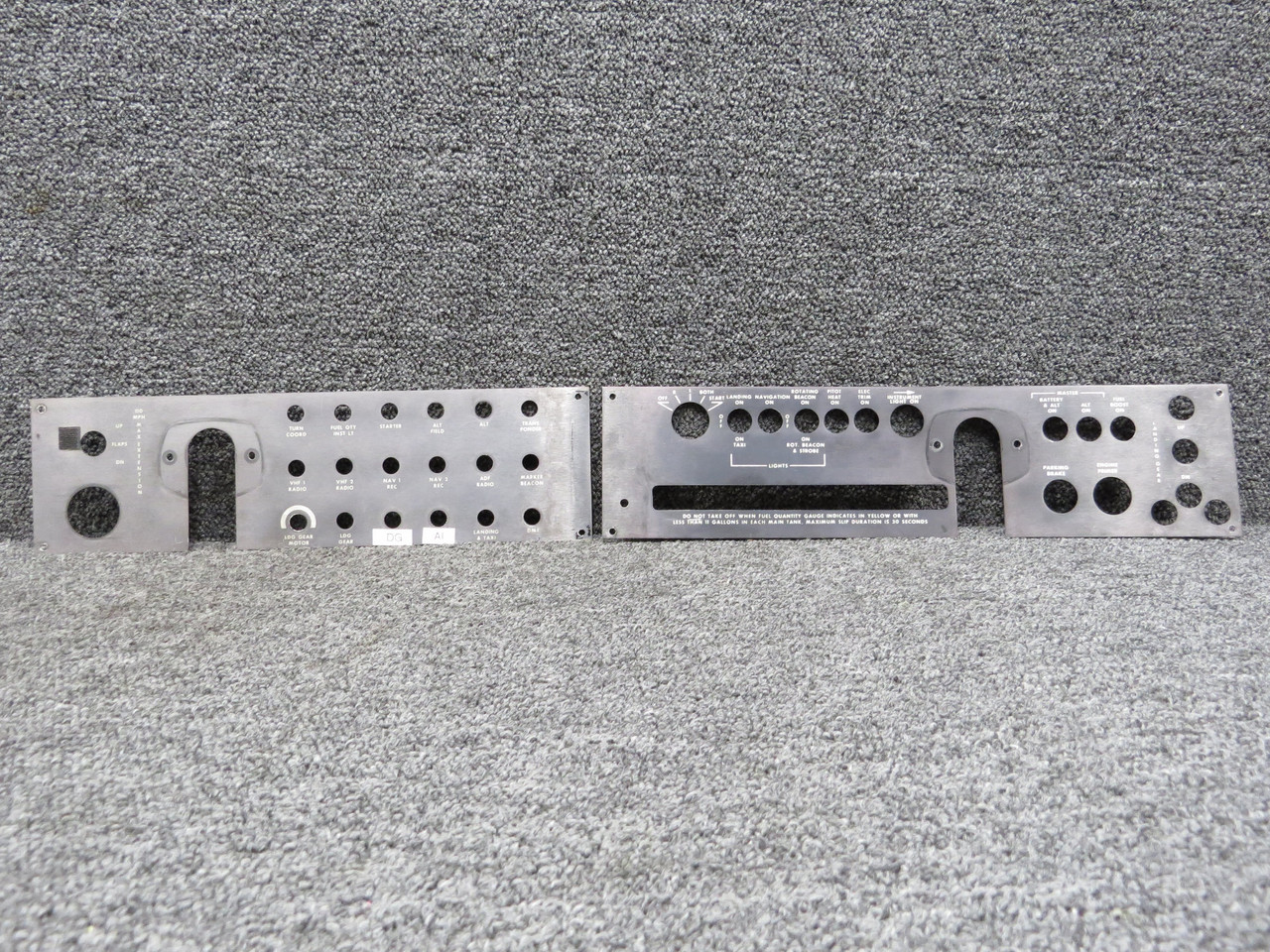 169-324081-1, 169-324081-3 Beechcraft B24R Circuit Breaker Panel Cover Set 169-324081-1, 169-324081-3 Beechcraft B24R Circuit Breaker Panel Cover Set