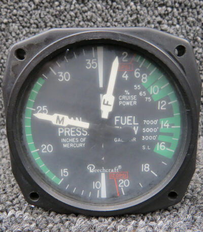 IU028-005-15 Edo-Aire IU028-005 Manifold Pressure and Fuel Flow Dual Indicator