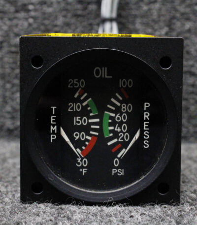 MD162-3 Mid-Continent Dual Oil Temperature and Pressure Indicator, Lighted (14V)